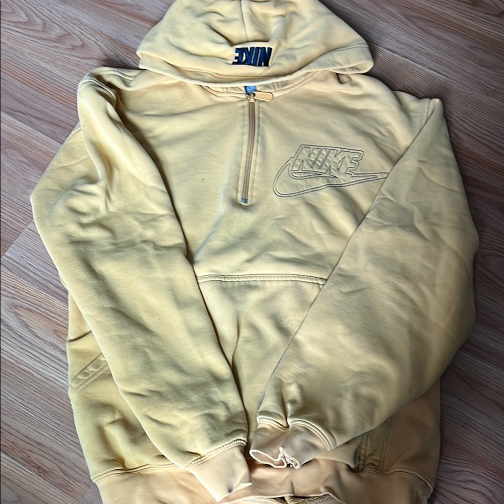 Nike Yellow Zip Up Sweater Athletic Style